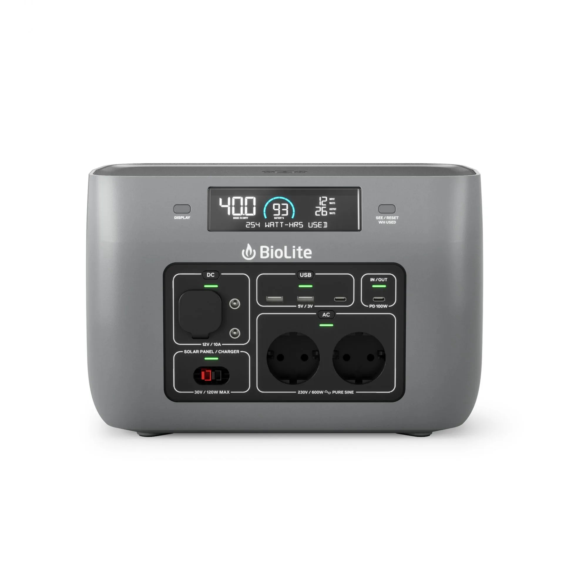 BioLite BaseCharge 600 - Solar-Generator/Akku mit 622 Wh