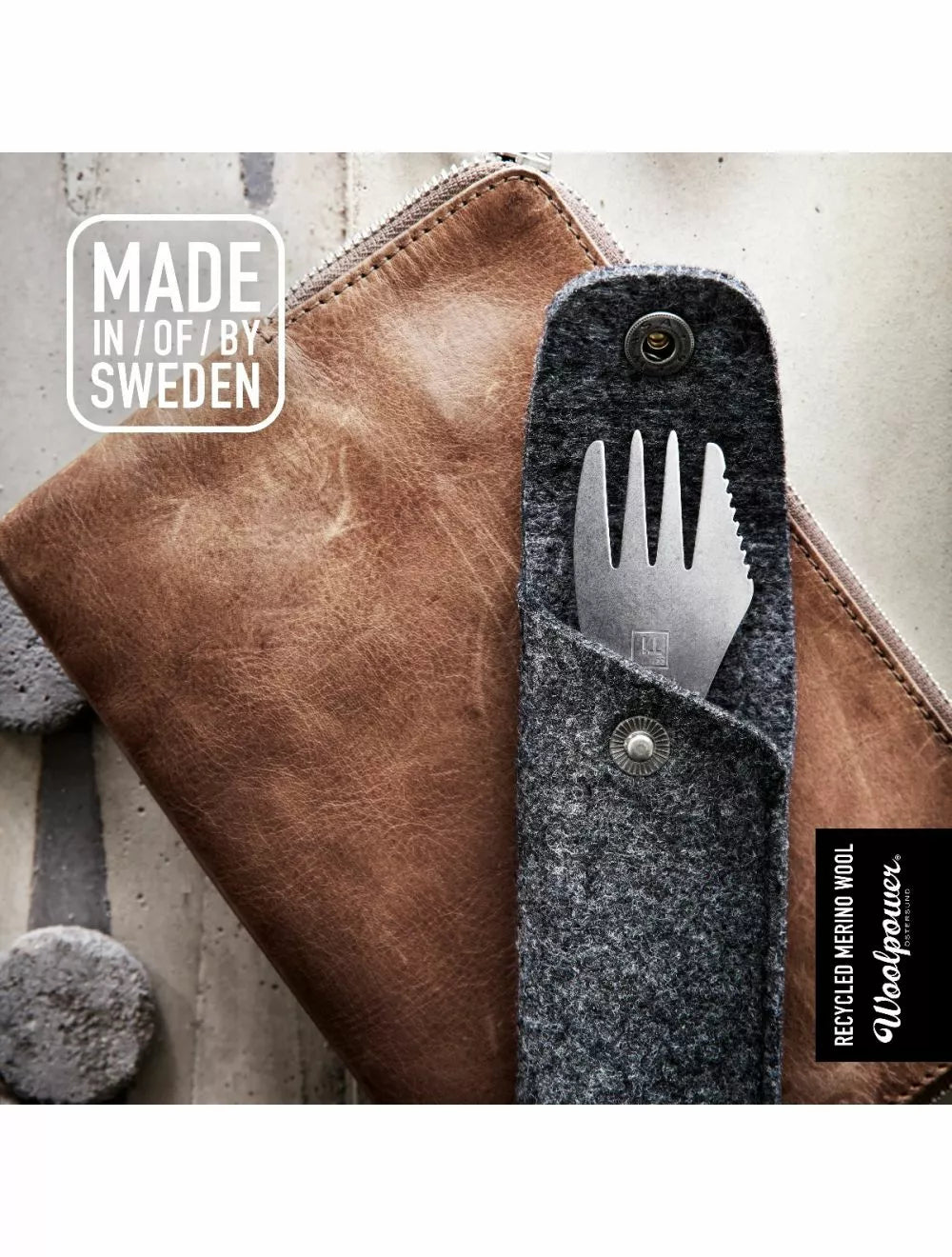 Spork Titanium - couteau, fourchette et cuillère en un, avec étui de protection