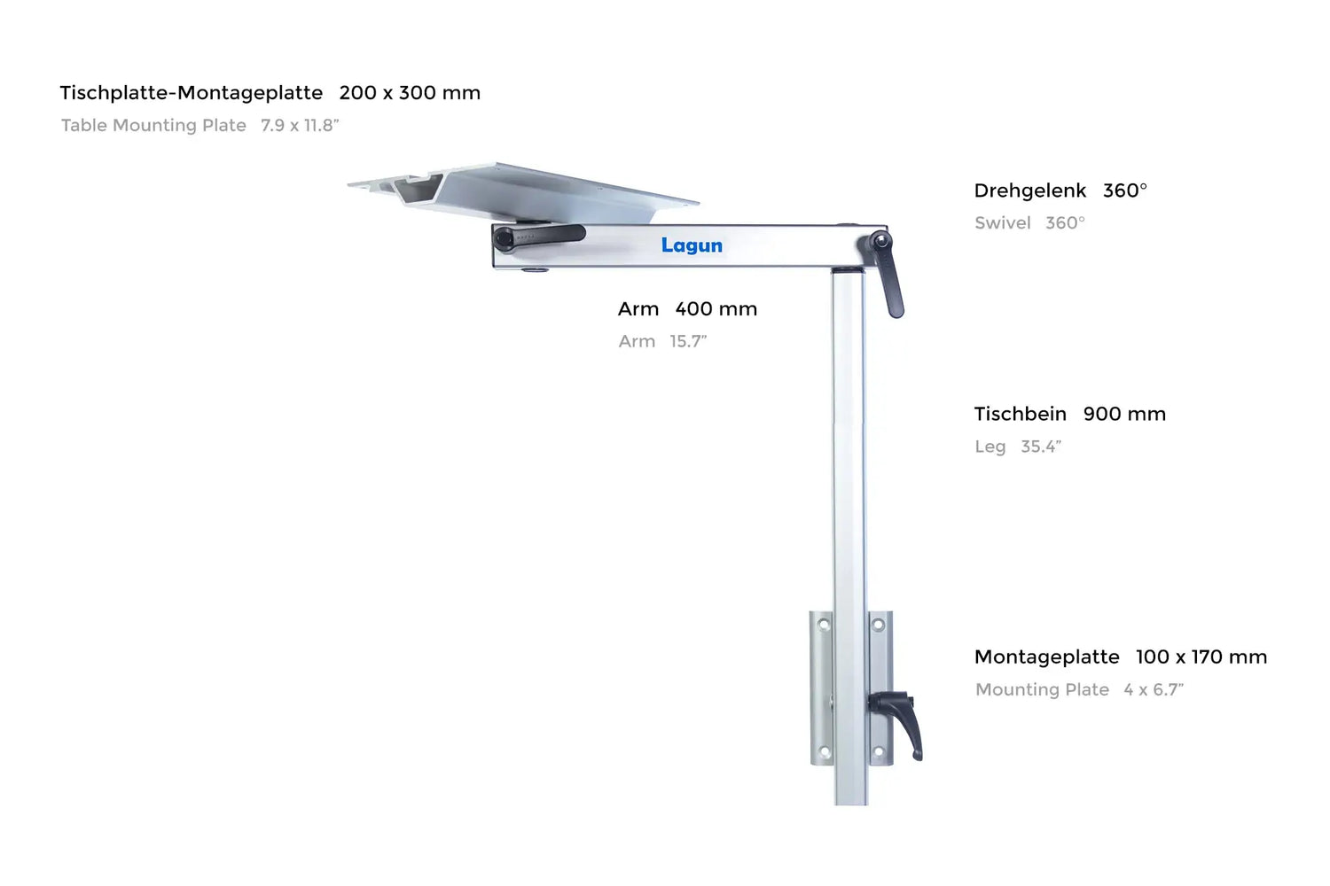 *B-Ware* Lagun Tischgestell mit 900 mm Tischbein