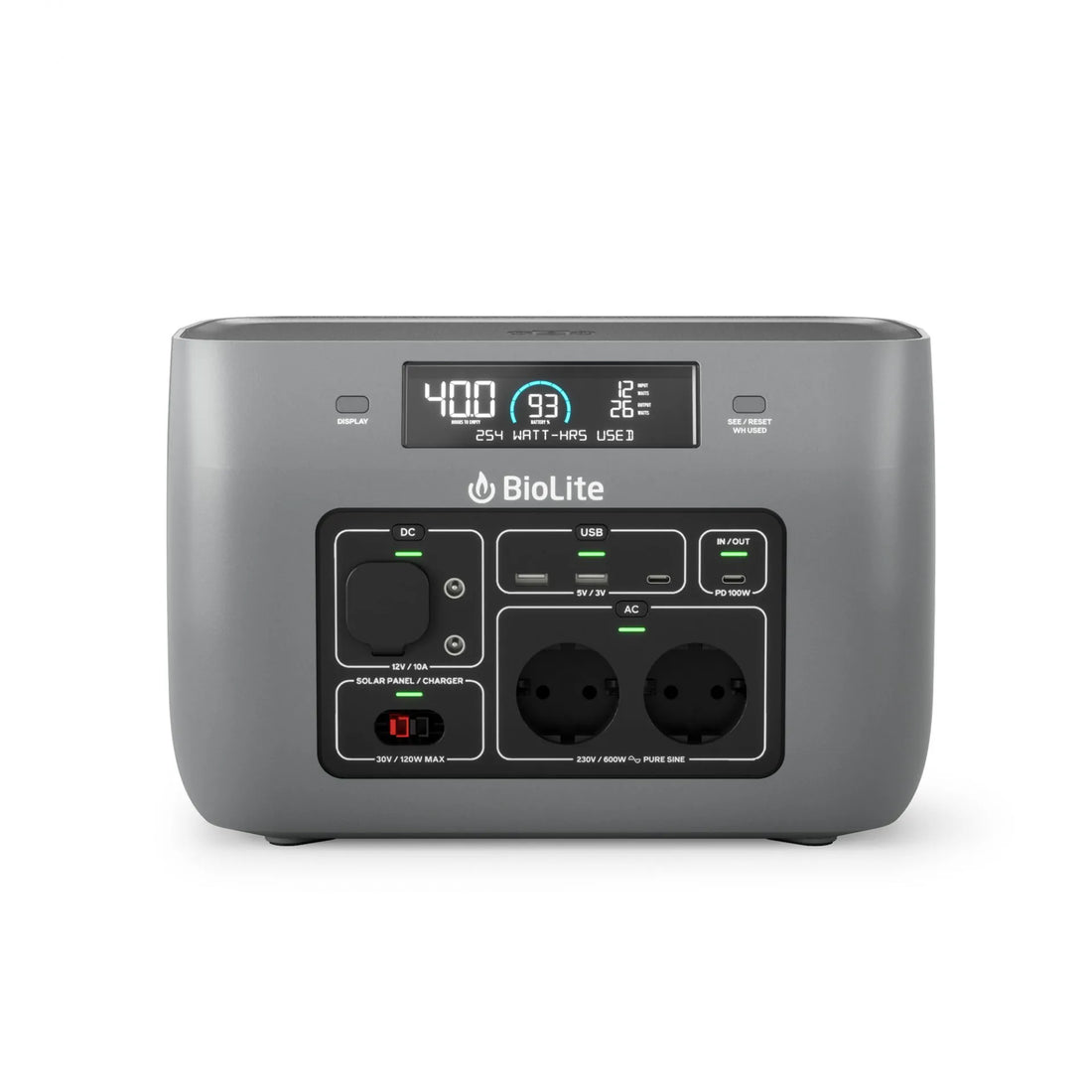 BioLite BaseCharge 600 - Solar-Generator/Akku mit 622 Wh