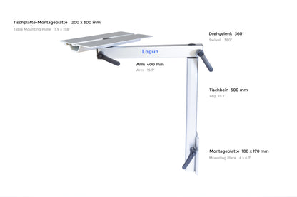 Lagun table frame set with rotating mounting plate