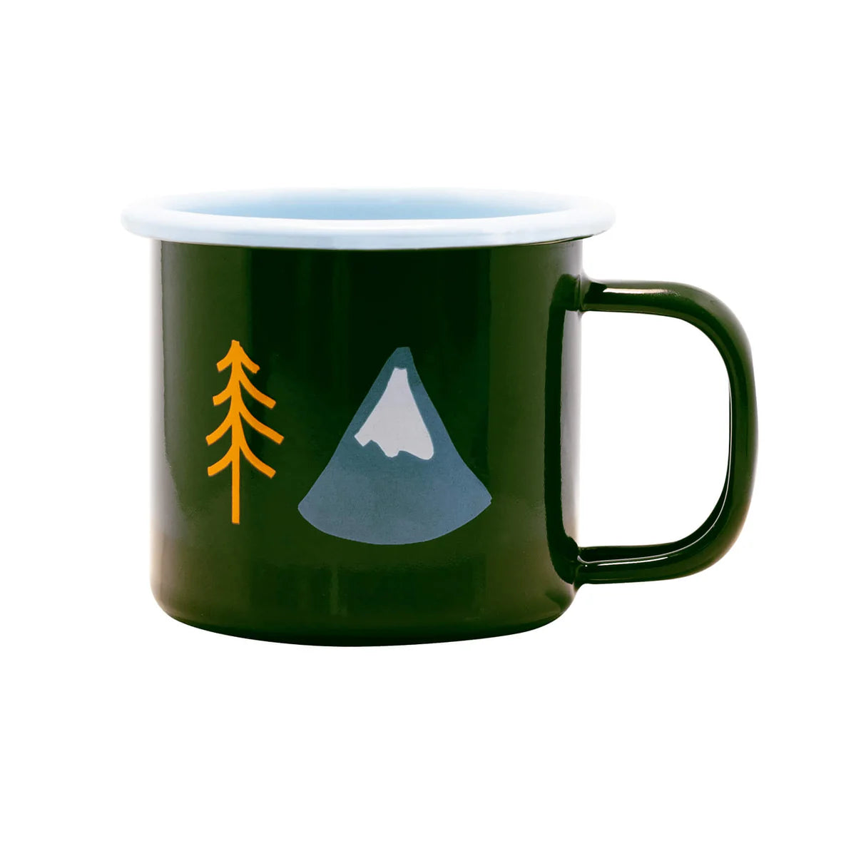 Kleine Emaille Tasse im Walddesign