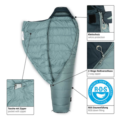 qeedo Schlafsack Asaka, warmer Daunenschlafsack