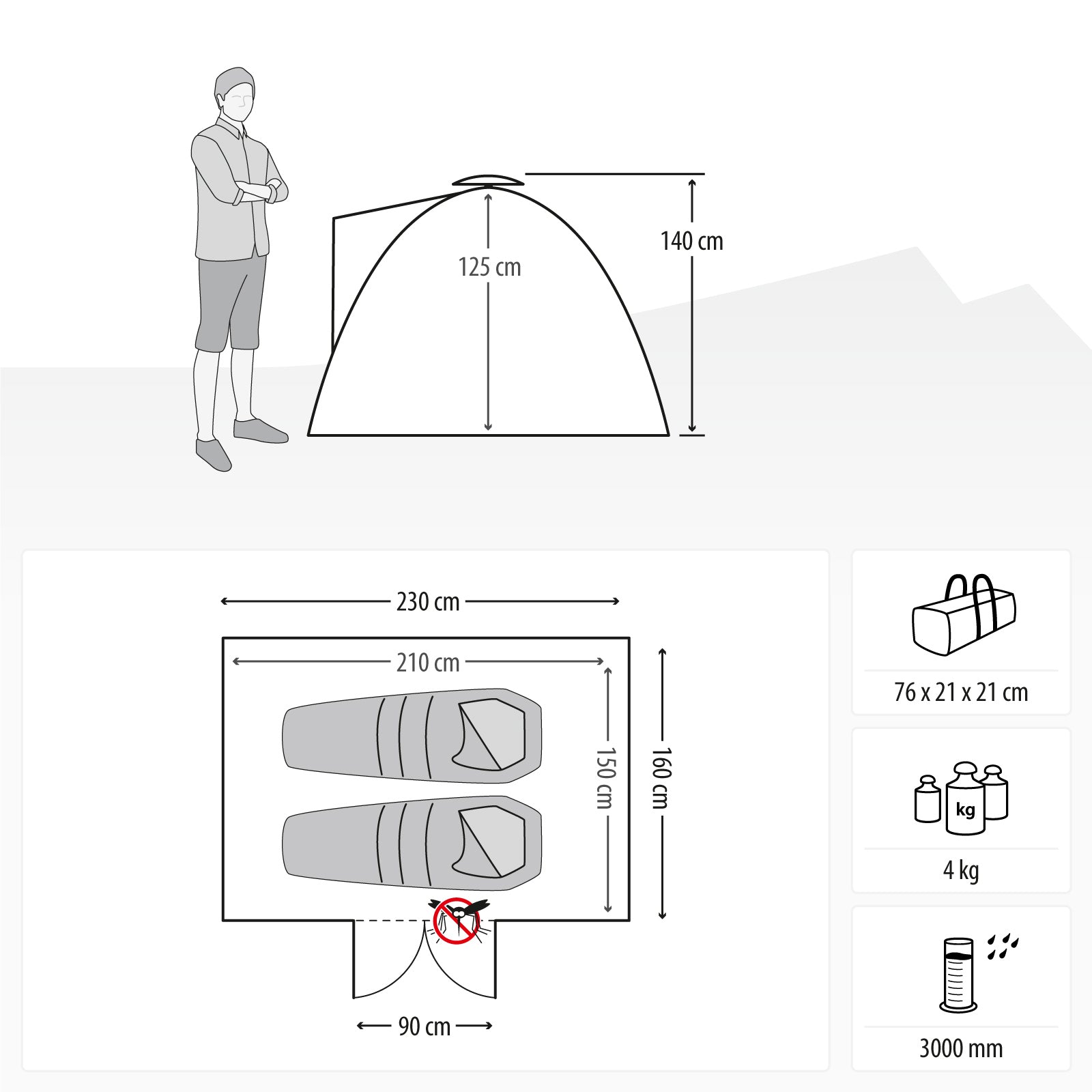 qeedo Quick Ash, two-man tent