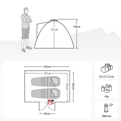 qeedo Quick Ash, two-man tent