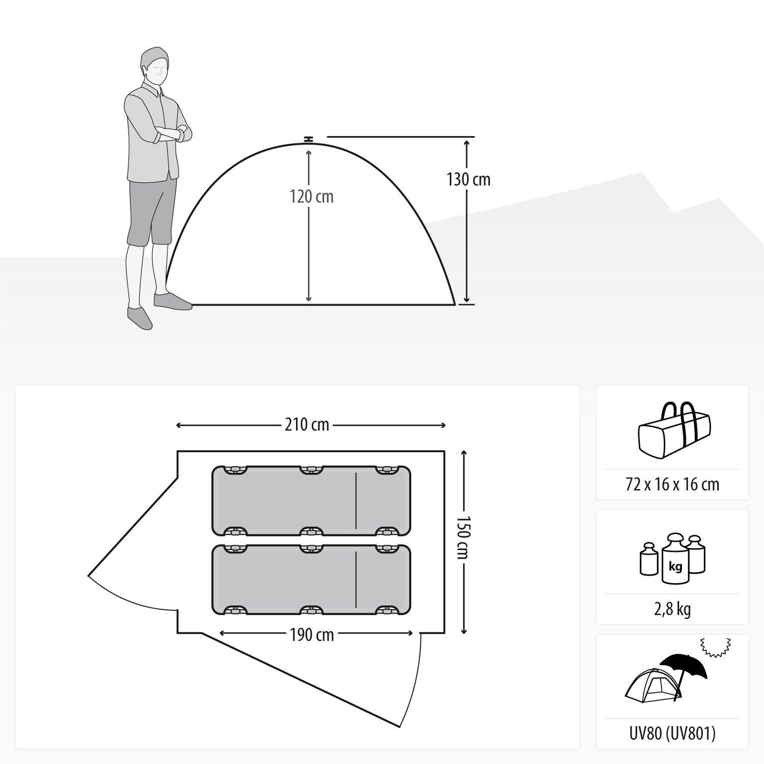 qeedo Quick Palm, quickly erected beach tent