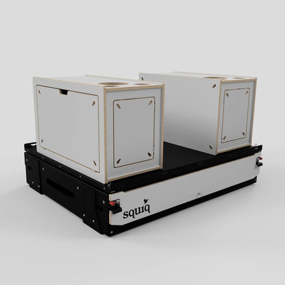 SQUIQ Traveler max – Kofferraumauszug mit Campingbox für Van, Caddy &amp; ID.Buzz