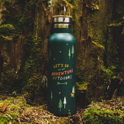 Water bottle in forest design