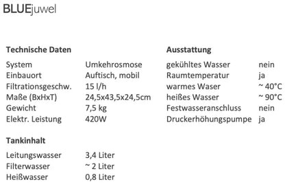 BLUEjuwel - Filtre à eau mobile pour le camping